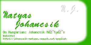 matyas johancsik business card